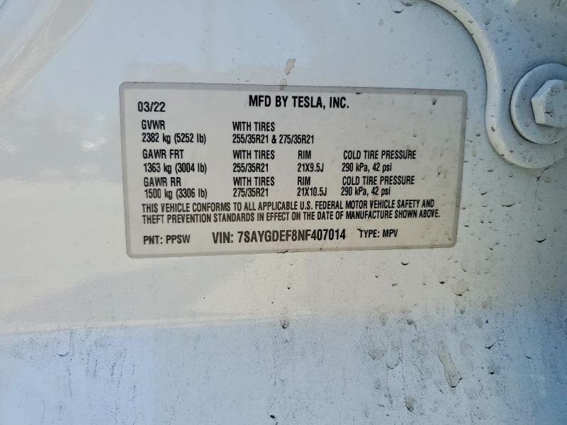 2022 TESLA MODEL Y 12