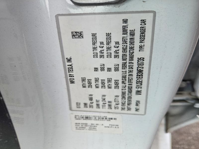 2022 TESLA MODEL 3 12