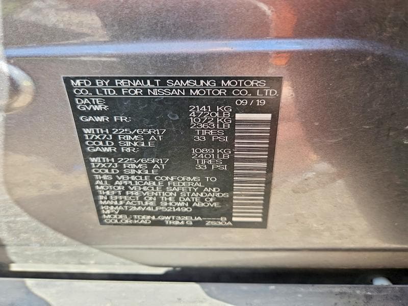 2020 NISSAN ROGUE SV 13
