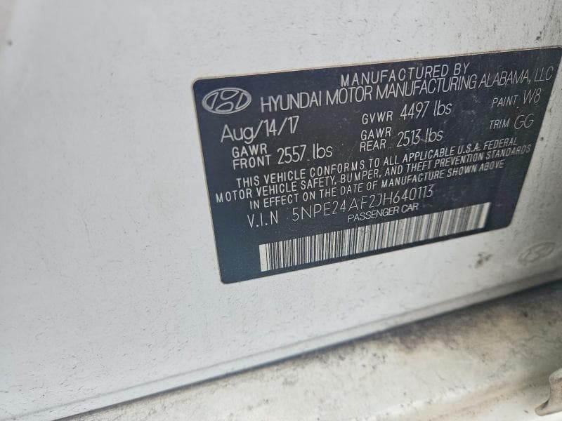 2018 HYUNDAI SONATA SE 12