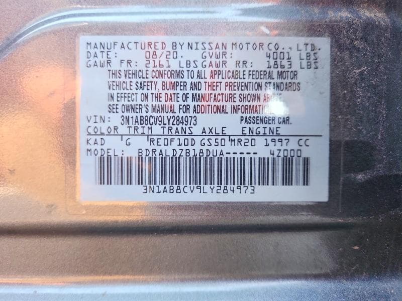 2020 NISSAN SENTRA SV 12