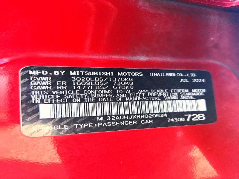 2024 MITSUBISHI MIRAGE ES 12