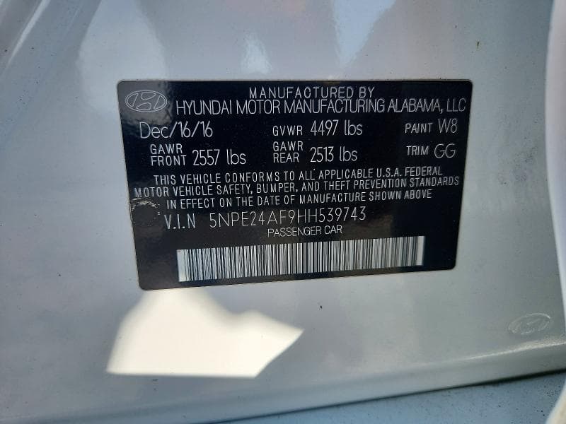 2017 HYUNDAI SONATA SE 12