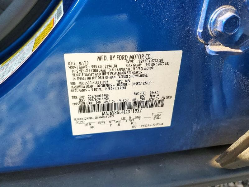 2020 FORD ECOSPORT SE 13