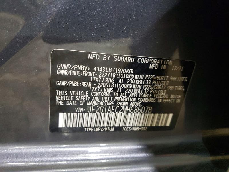 2021 SUBARU CROSSTREK PREMIUM 13