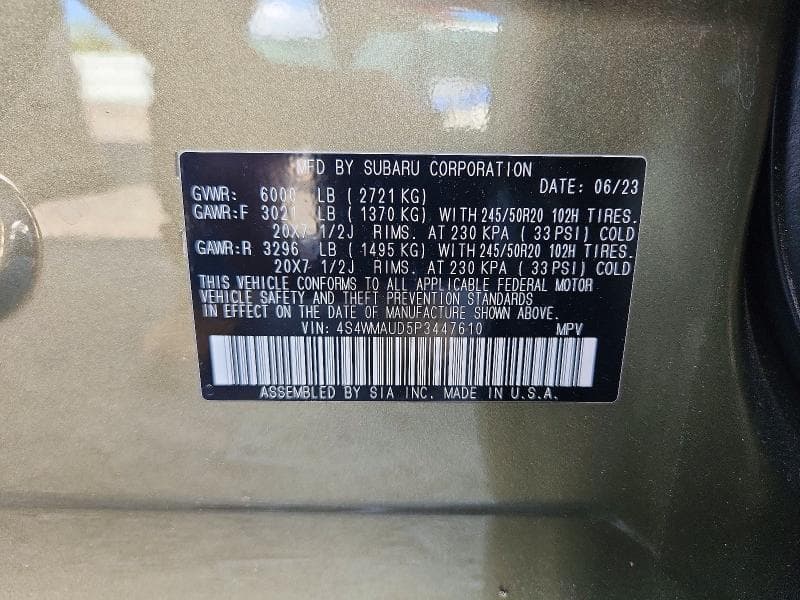 2023 SUBARU ASCENT LIMITED 13