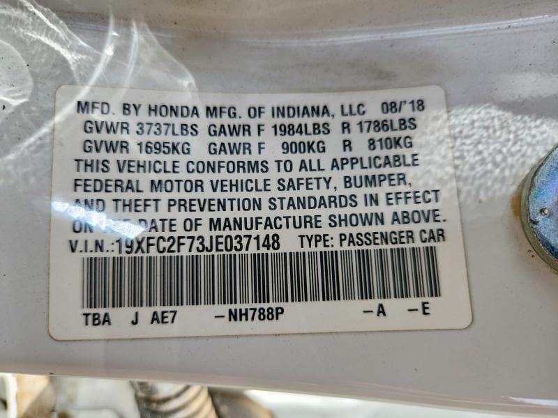 2018 HONDA CIVIC EX 12