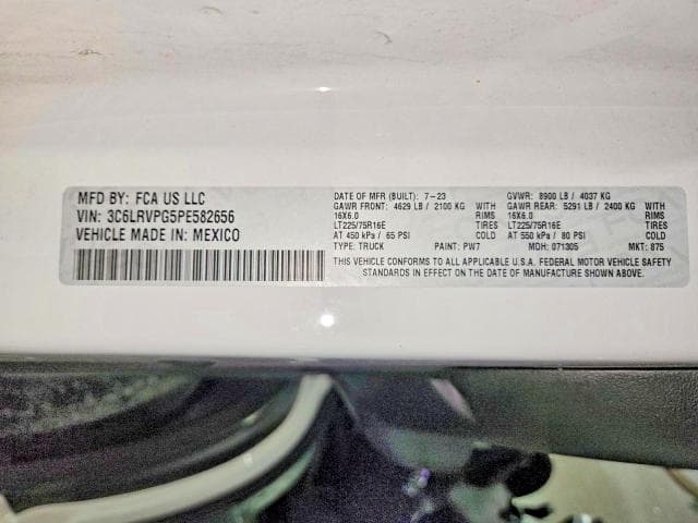 2023 RAM PROMASTER 2500 13