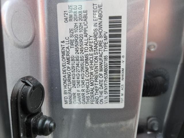 2021 HONDA PASSPORT EXL 13