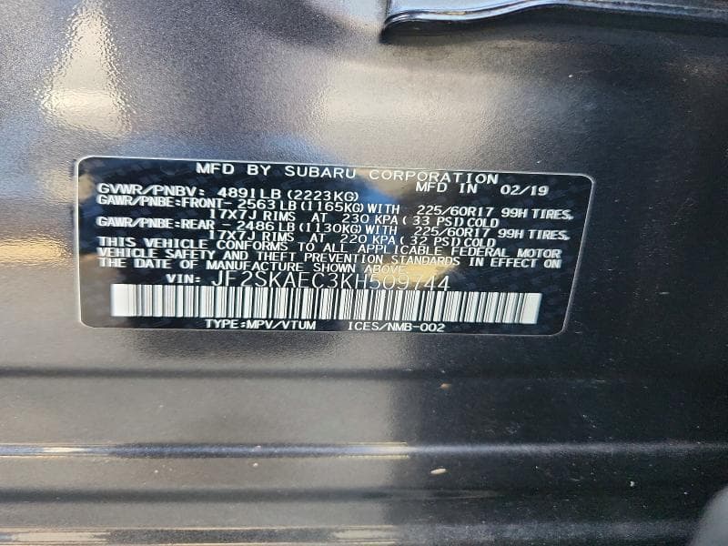 2019 SUBARU FORESTER PREMIUM 12