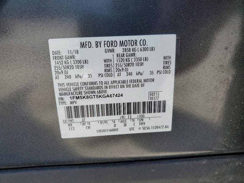 2019 FORD EXPLORER SPORT 13