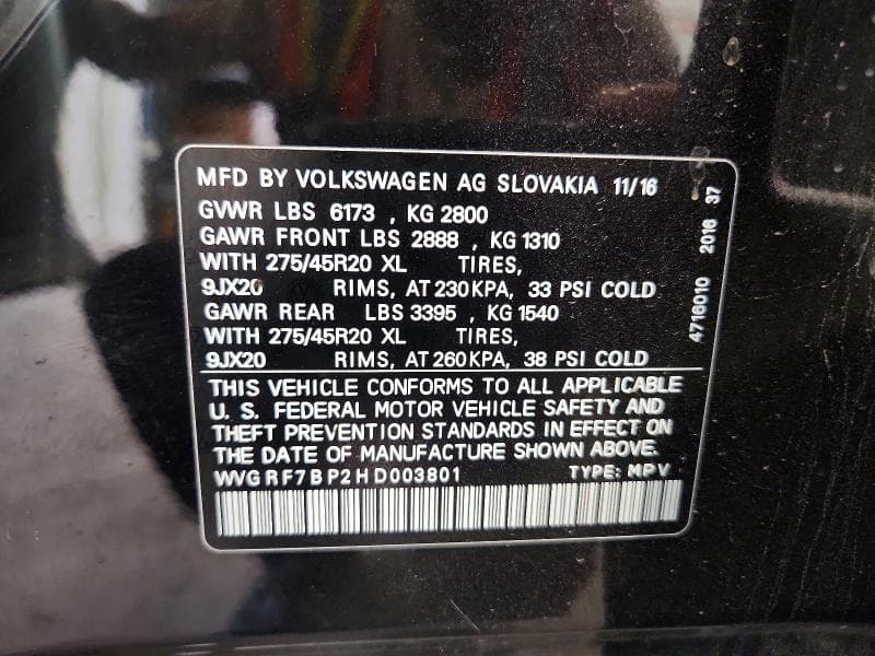 2017 VOLKSWAGEN TOUAREG WOLFSBURG 13