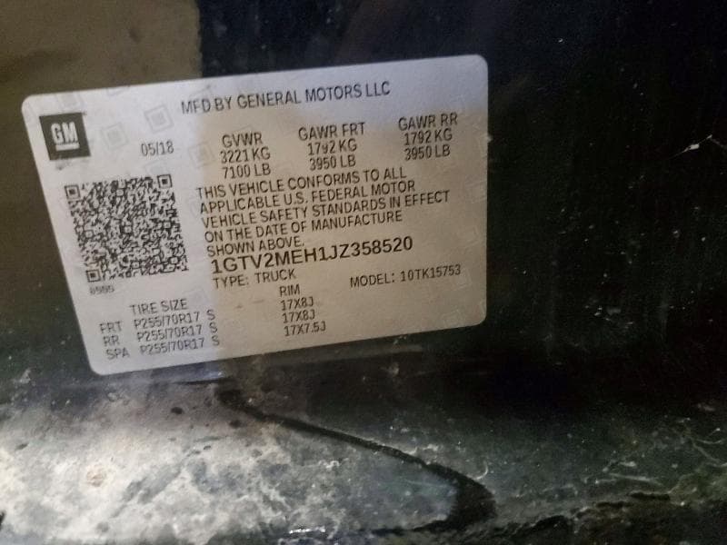 2018 GMC SIERRA K1500 SLE 12