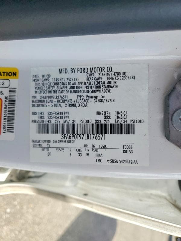 2020 FORD FUSION SE 13