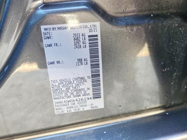 2025 NISSAN ALTIMA SR 13