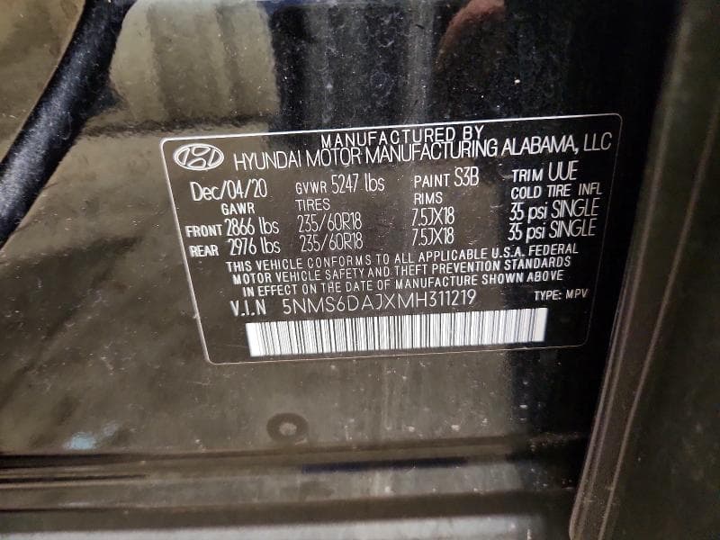 2021 HYUNDAI SANTA FE SEL 12