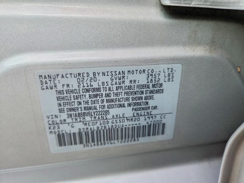 2020 NISSAN SENTRA S 12