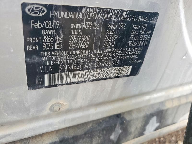 2019 HYUNDAI SANTA FE SE 13
