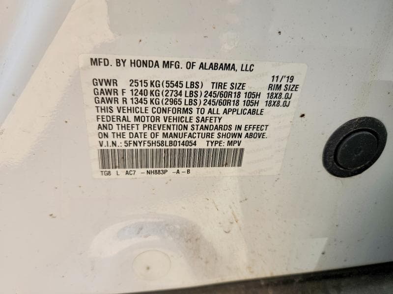 2020 HONDA PILOT EXL 13
