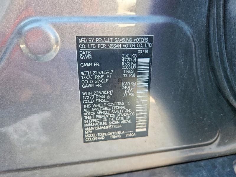 2018 NISSAN ROGUE SV 13