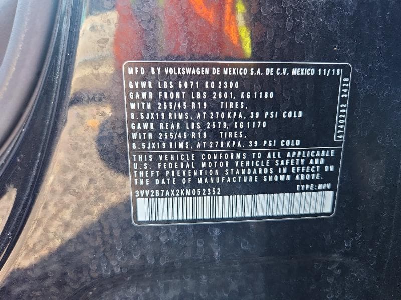 2019 VOLKSWAGEN TIGUAN SE 12