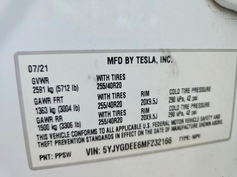2021 TESLA MODEL Y 14