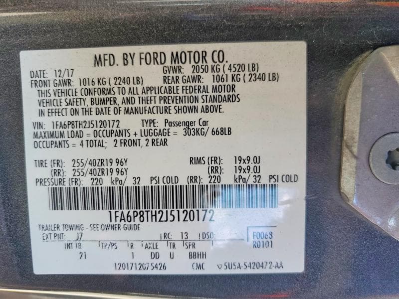 2018 FORD MUSTANG 13
