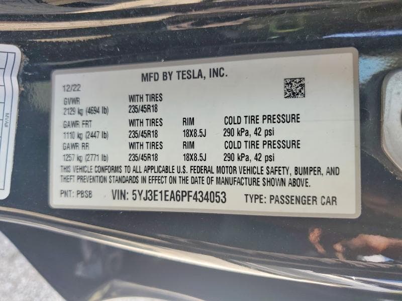 2023 TESLA MODEL 3 12