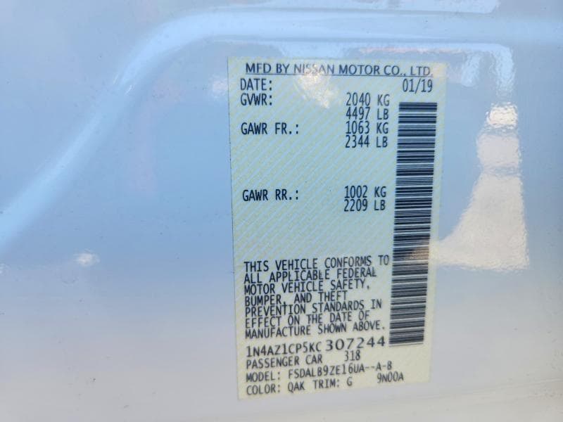 2019 NISSAN LEAF S 12