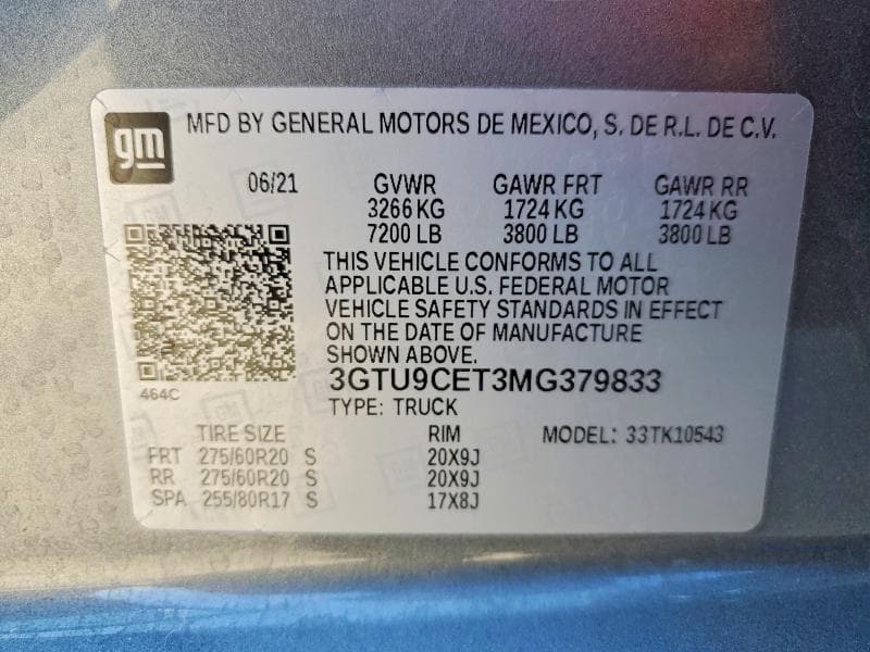 2021 GMC SIERRA K1500 ELEVATION 12