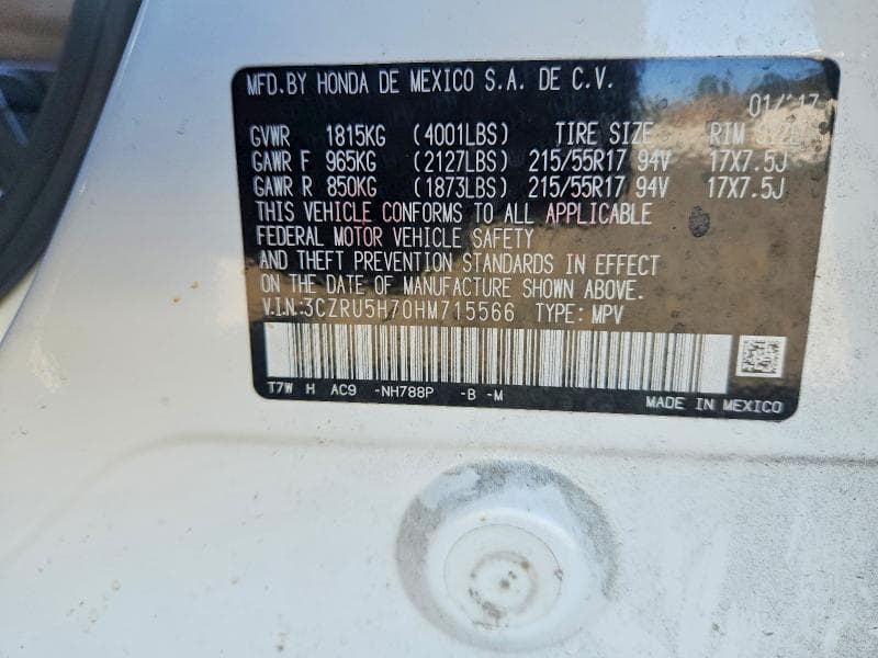 2017 HONDA HR-V EXL 14