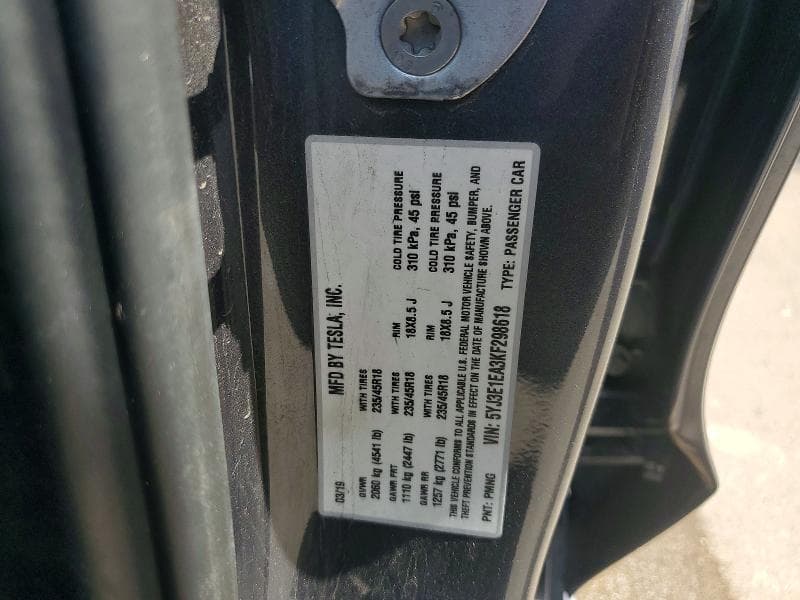 2019 TESLA MODEL 3 12