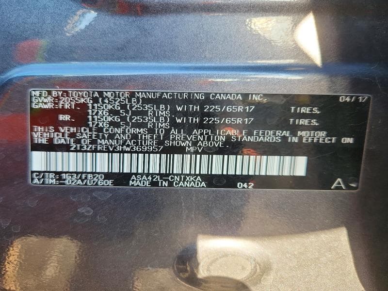 2017 TOYOTA RAV4 LE 13