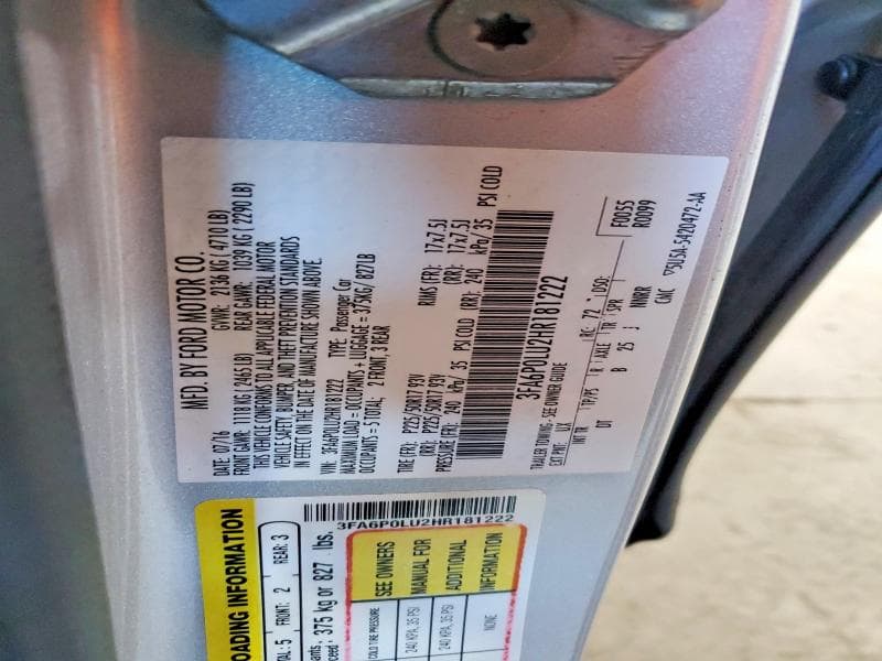 2017 FORD FUSION SE HYBRID 12