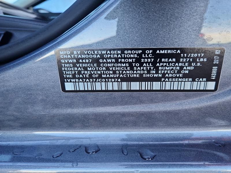 2018 VOLKSWAGEN PASSAT SE 13