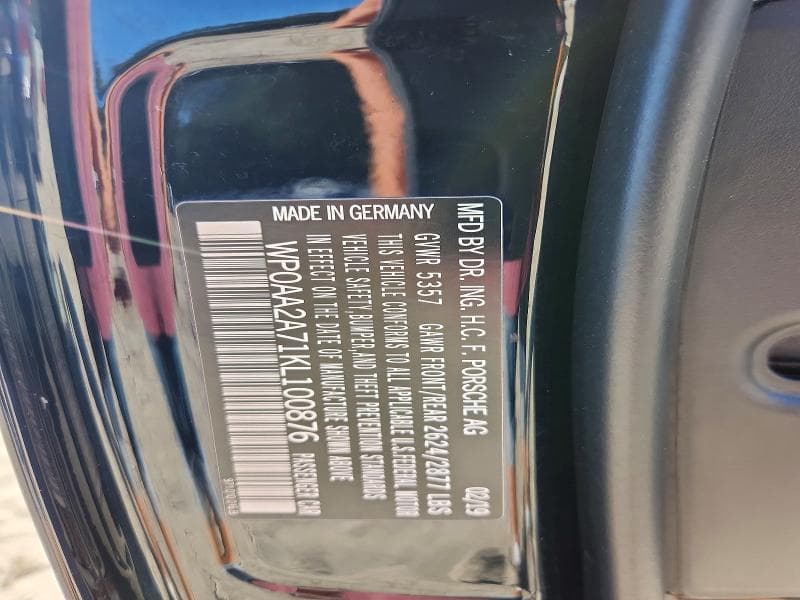 2019 PORSCHE PANAMERA BASE 12
