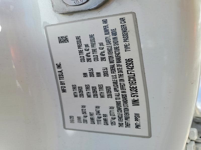 2020 TESLA MODEL 3 12