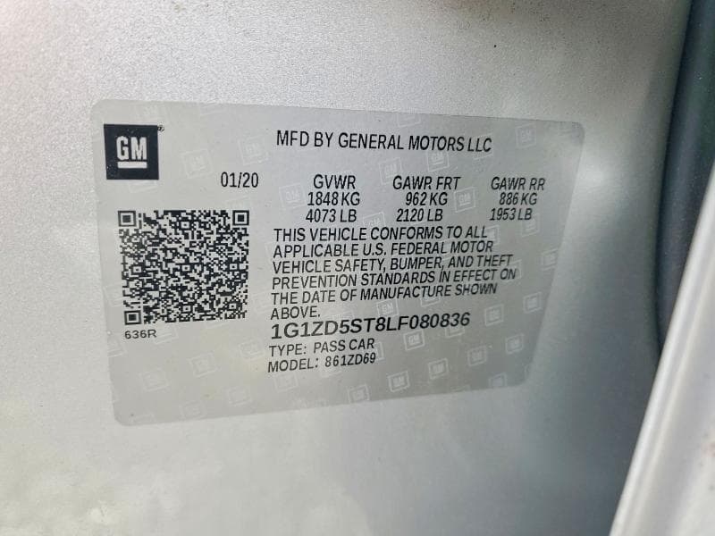 2020 CHEVROLET MALIBU LT 12