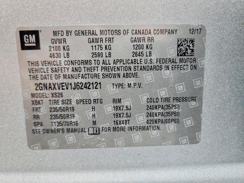 2018 CHEVROLET EQUINOX PREMIER 13