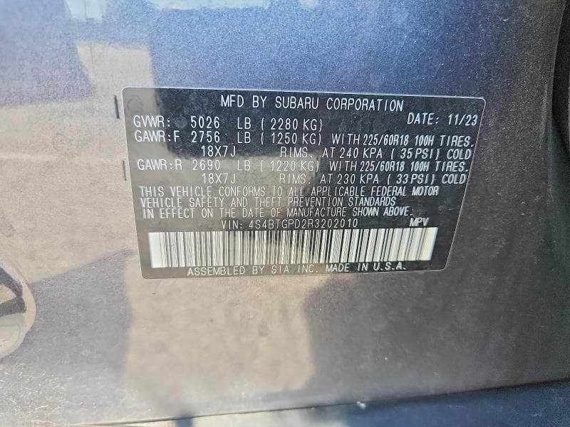2024 SUBARU OUTBACK TOURING 13