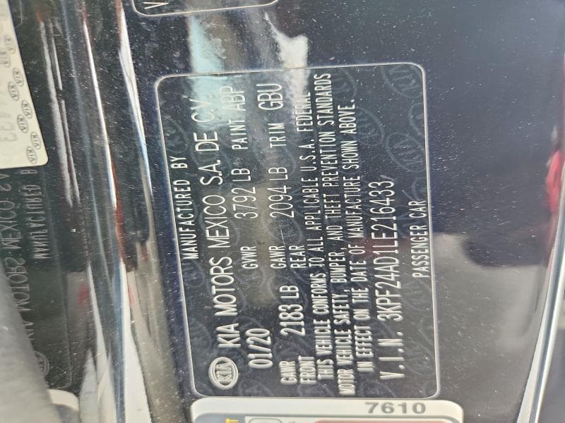 2020 KIA FORTE LXS 13