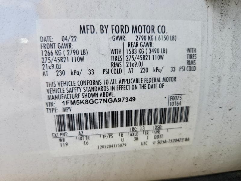 2022 FORD EXPLORER ST 14