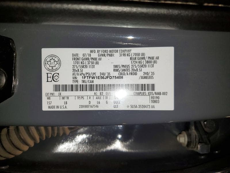 2018 FORD F150 SUPERCREW 12