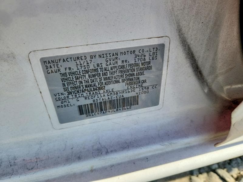 2018 NISSAN VERSA S PLUS 12