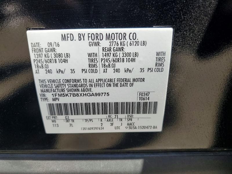 2017 FORD EXPLORER 13
