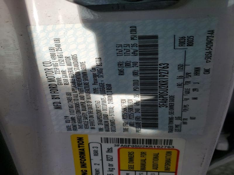 2019 FORD FUSION TITANIUM 13