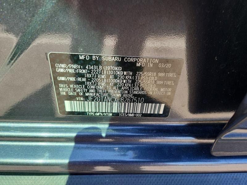 2020 SUBARU CROSSTREK LIMITED 12