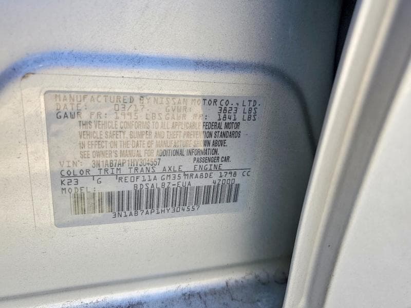 2017 NISSAN SENTRA S 13