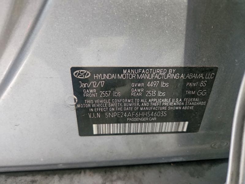 2017 HYUNDAI SONATA SE 12
