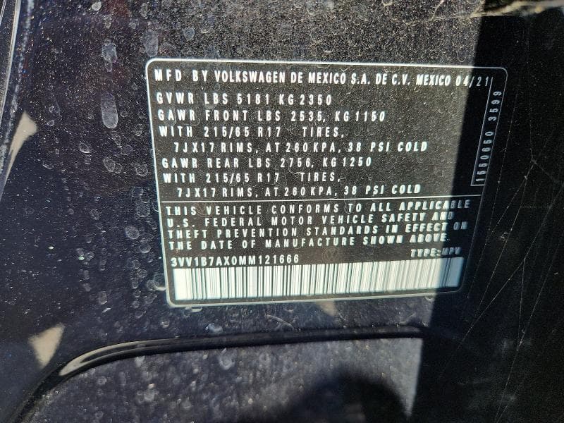 2021 VOLKSWAGEN TIGUAN S 13